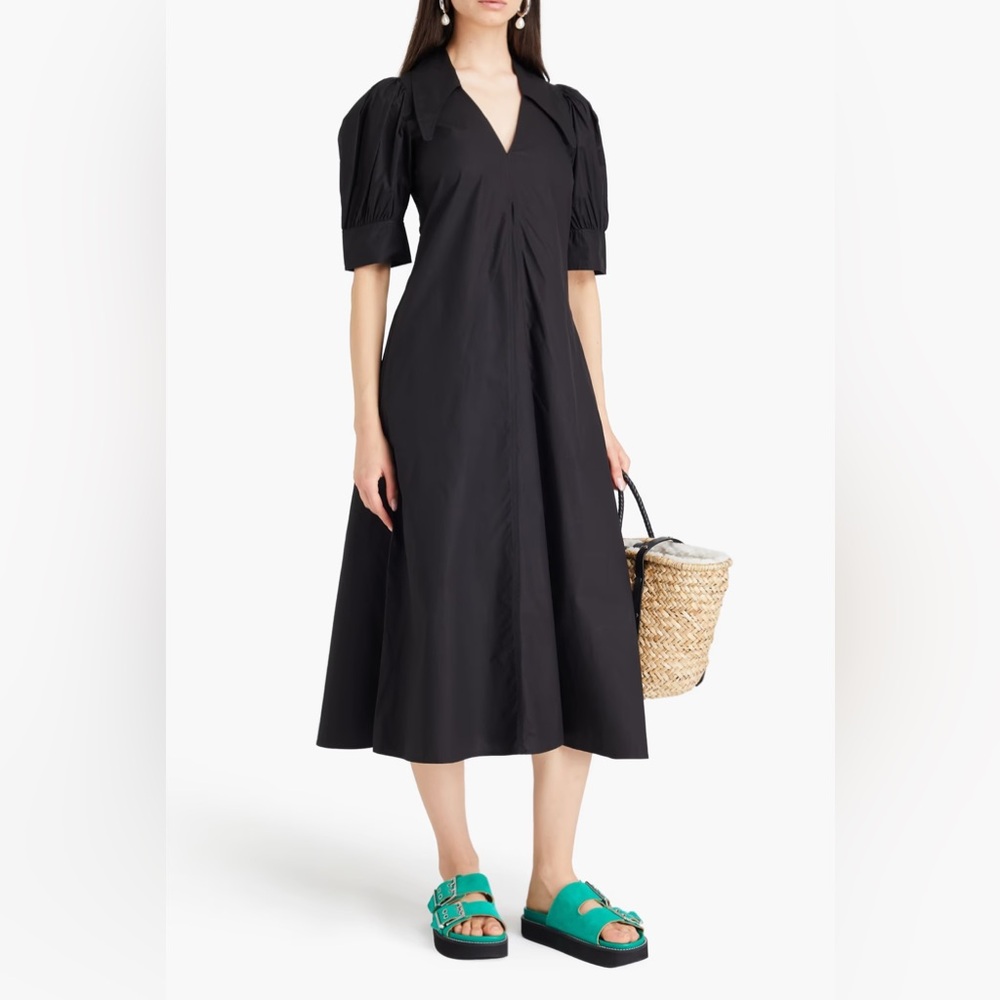 Ganni Cotton Poplin Midi Dress